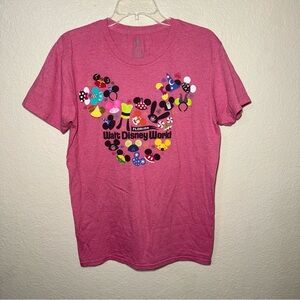 Disney Mickey Mouse Graphic T-Shirt Women’s M Pink Walt Disney World Tee